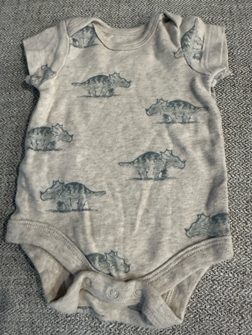 Baby Beige Dinosaur One-Piece Bodysuit